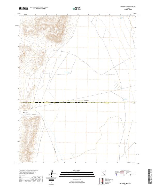 US Topo 7.5-minute map for Water Gap East NV