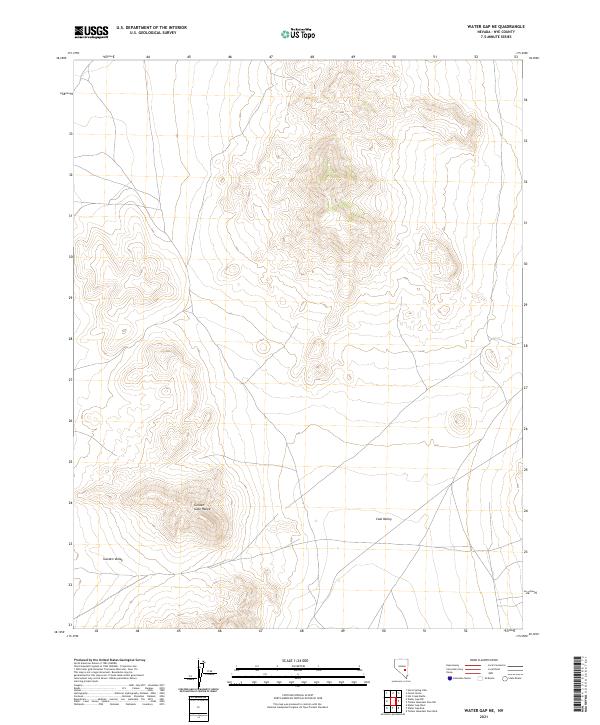 US Topo 7.5-minute map for Water Gap NE NV