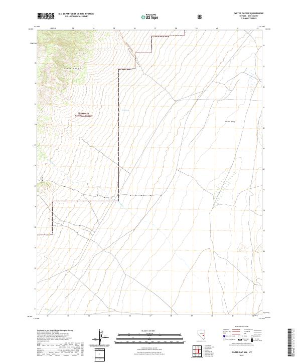 US Topo 7.5-minute map for Water Gap NW NV