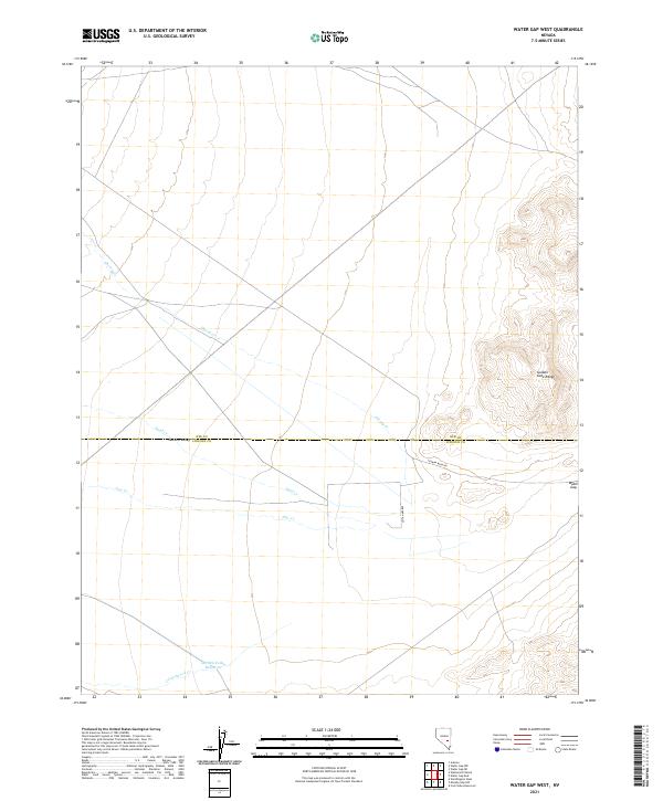 US Topo 7.5-minute map for Water Gap West NV