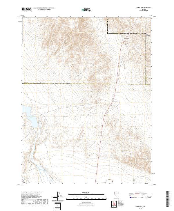 US Topo 7.5-minute map for Weber Dam NV