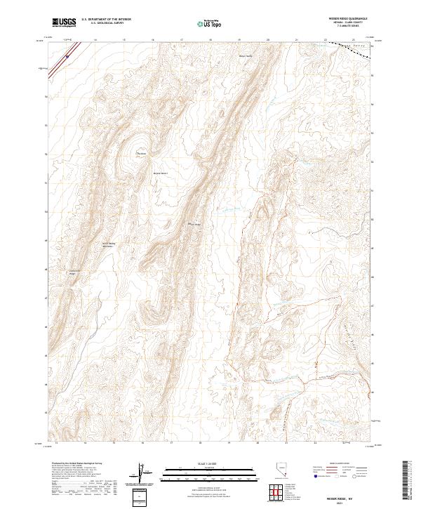 US Topo 7.5-minute map for Weiser Ridge NV