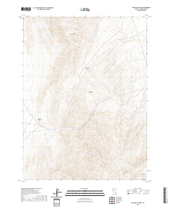 US Topo 7.5-minute map for Welches Canyon NV