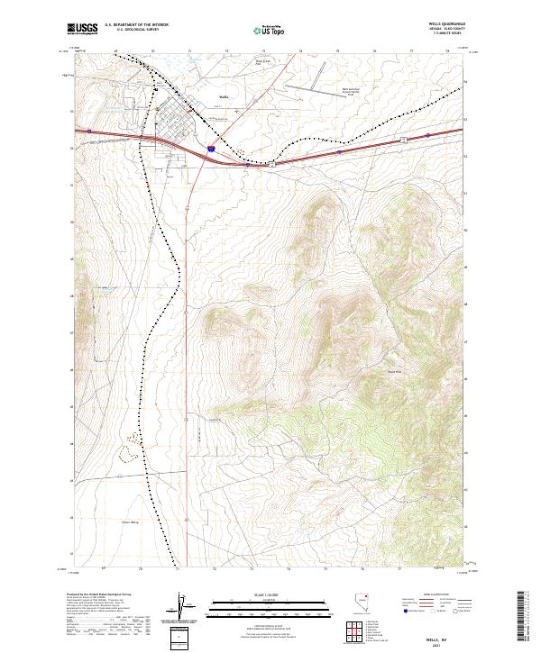 US Topo 7.5-minute map for Wells NV