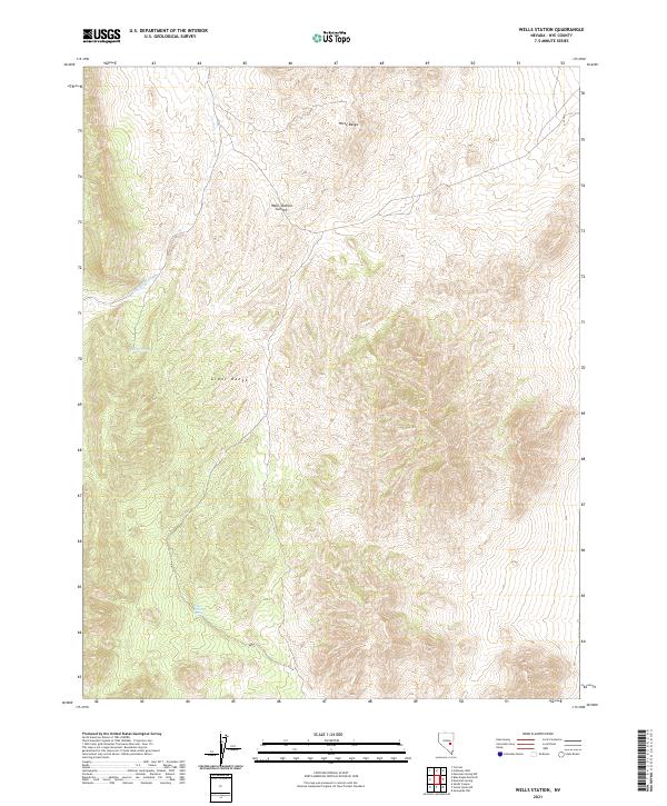 US Topo 7.5-minute map for Wells Station NV