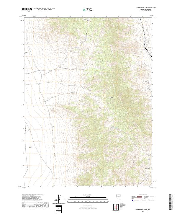 US Topo 7.5-minute map for West Morris Basin NV