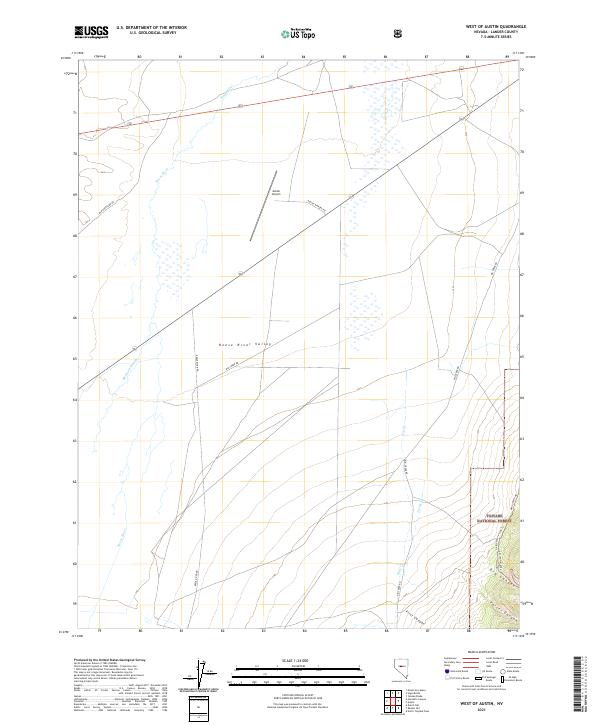 US Topo 7.5-minute map for West of Austin NV