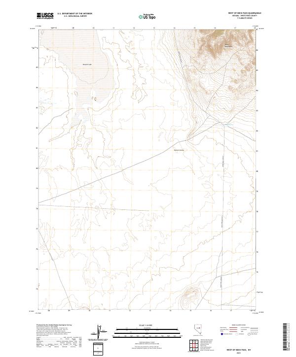 US Topo 7.5-minute map for West of Beck Pass NV