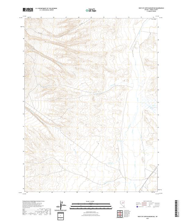 US Topo 7.5-minute map for West of Coffin Mountain NV