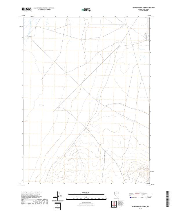 US Topo 7.5-minute map for West of Delcer Buttes NV