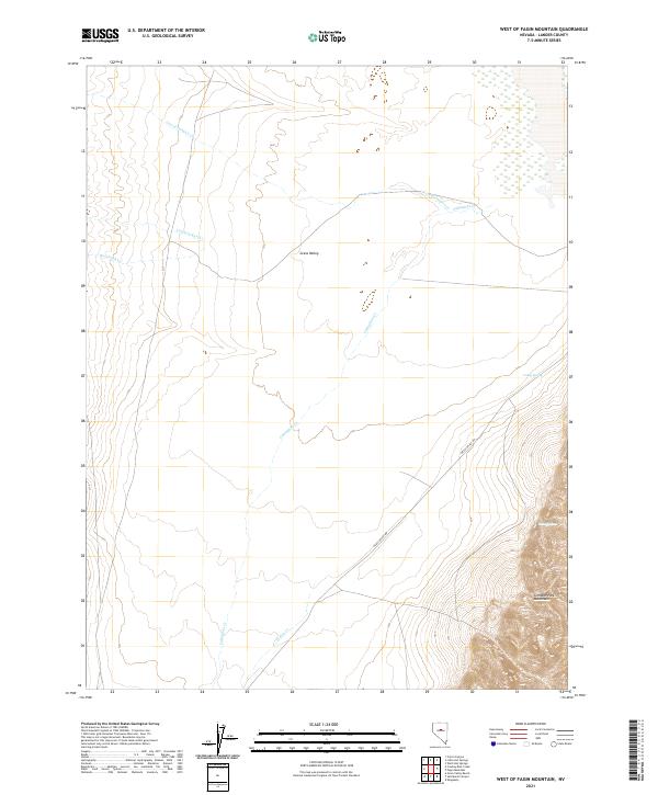 US Topo 7.5-minute map for West of Fagin Mountain NV