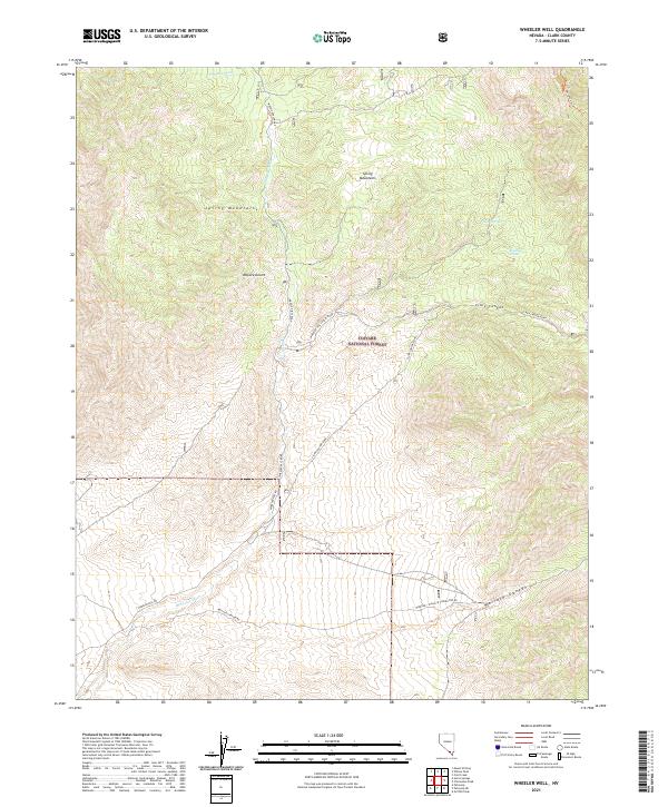 US Topo 7.5-minute map for Wheeler Well NV