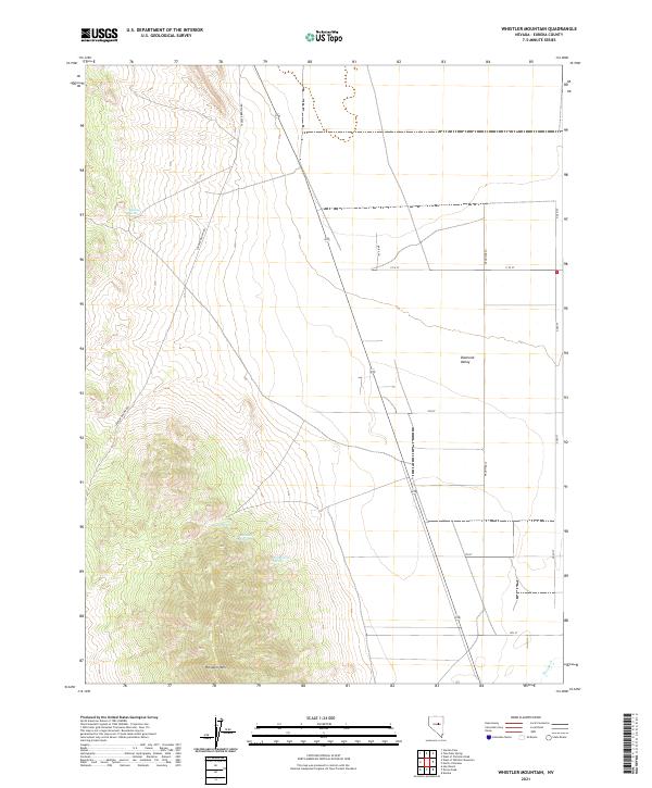 US Topo 7.5-minute map for Whistler Mountain NV