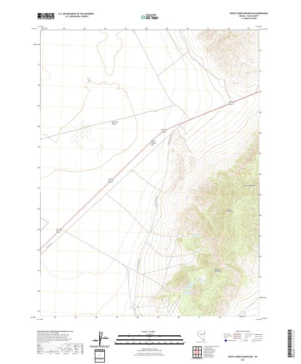 US Topo 7.5-minute map for White Horse Mountain NV