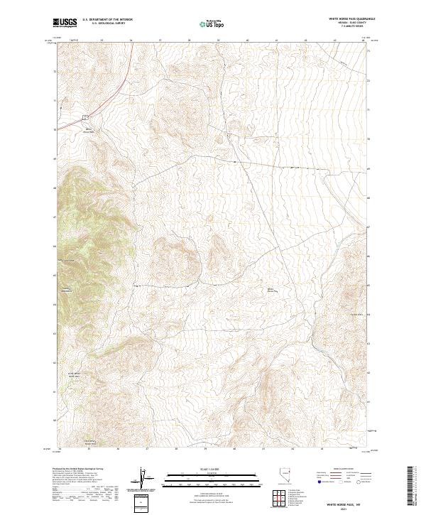 US Topo 7.5-minute map for White Horse Pass NV