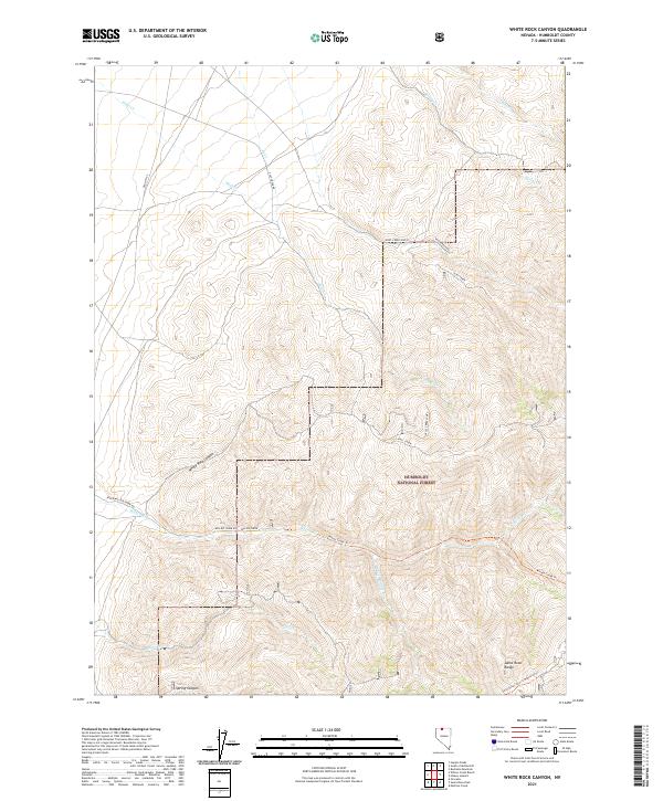 US Topo 7.5-minute map for White Rock Canyon NV