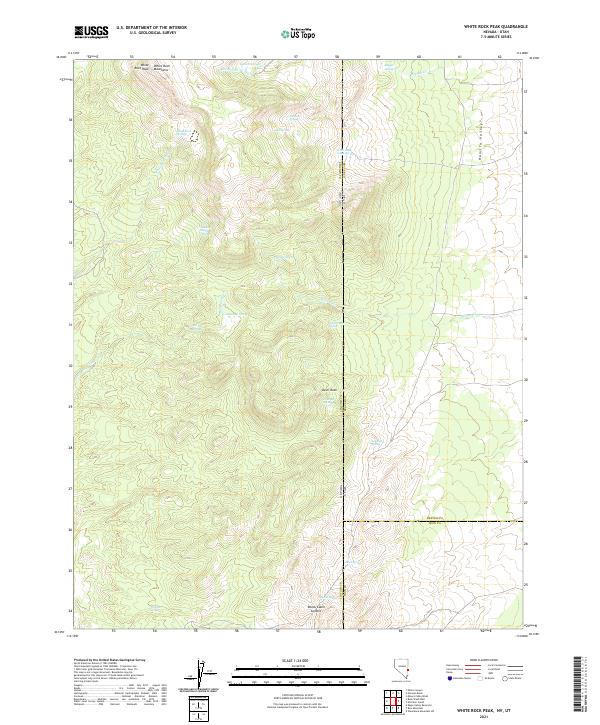 US Topo 7.5-minute map for White Rock Peak NVUT