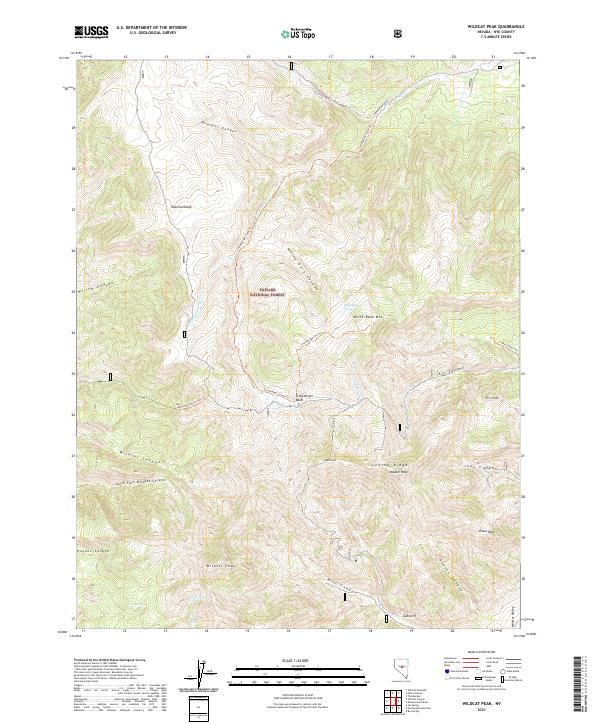 US Topo 7.5-minute map for Wildcat Peak NV