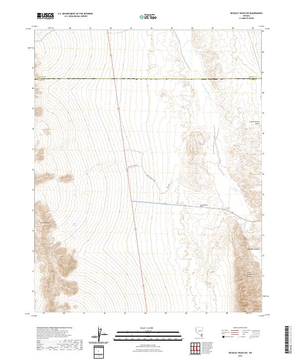 US Topo 7.5-minute map for Wildcat Wash SW NV