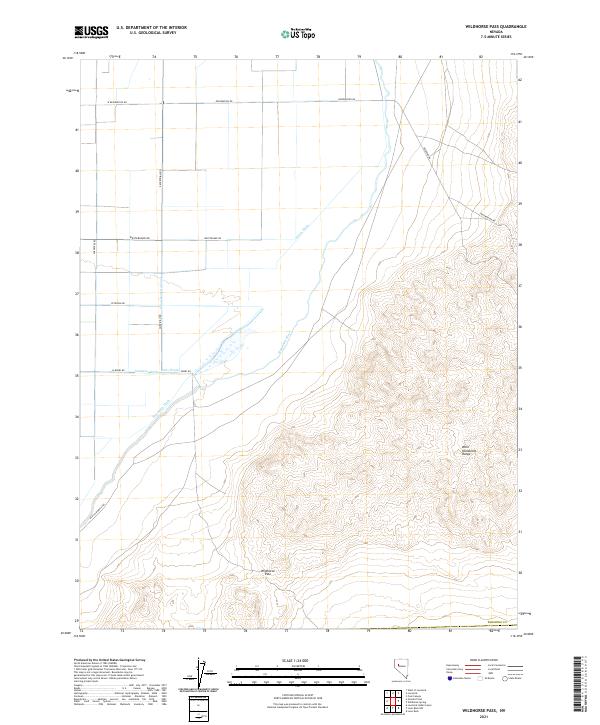 US Topo 7.5-minute map for Wildhorse Pass NV