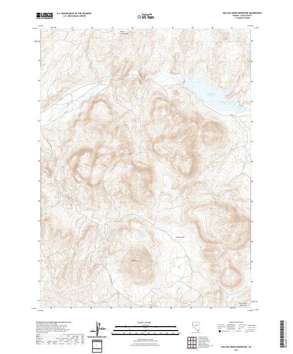 US Topo 7.5-minute map for Willow Creek Reservoir NV