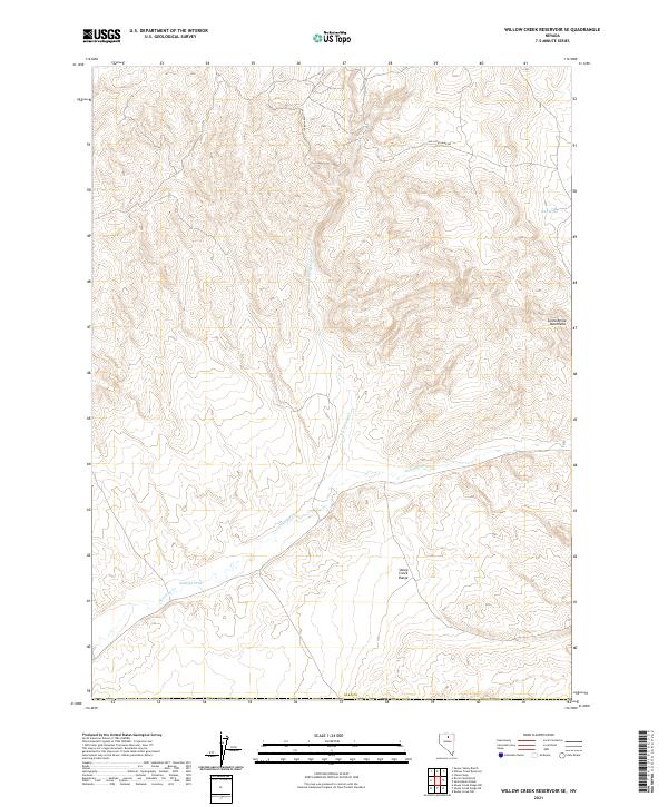 US Topo 7.5-minute map for Willow Creek Reservoir SE NV