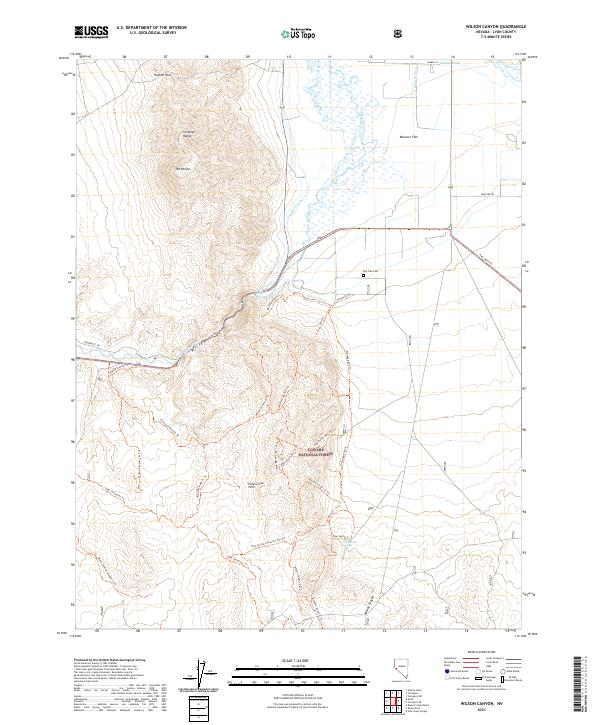 US Topo 7.5-minute map for Wilson Canyon NV