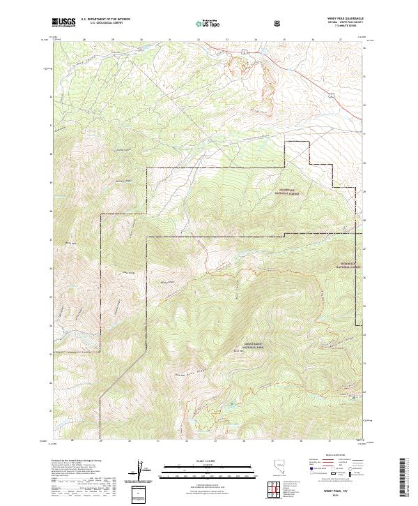 US Topo 7.5-minute map for Windy Peak NV