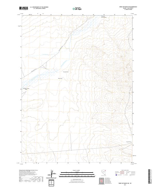 US Topo 7.5-minute map for Wine Cup Ranch NE NV