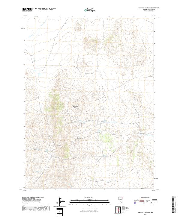 US Topo 7.5-minute map for Wine Cup Ranch SW NV