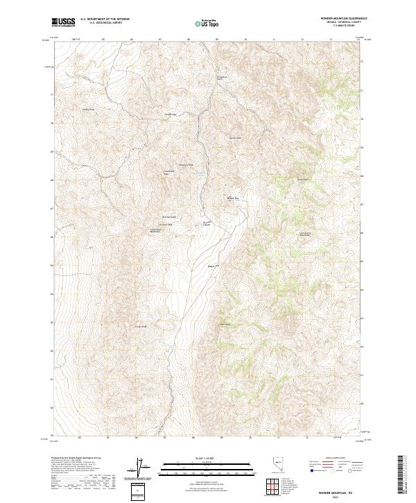 US Topo 7.5-minute map for Wonder Mountain NV