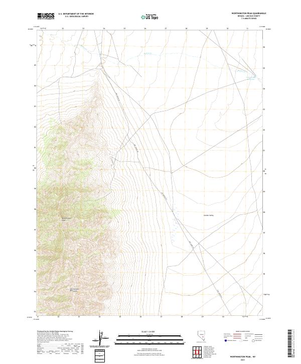 US Topo 7.5-minute map for Worthington Peak NV