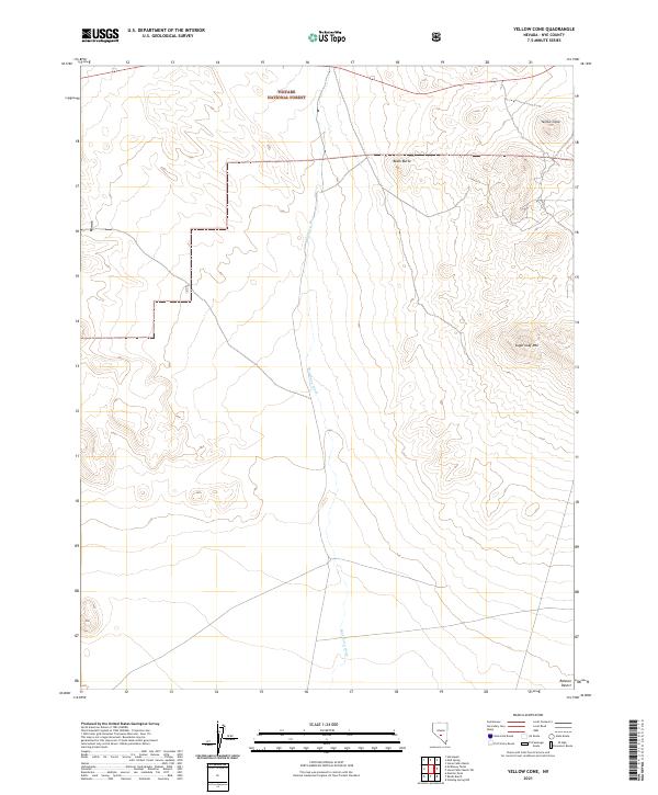 US Topo 7.5-minute map for Yellow Cone NV