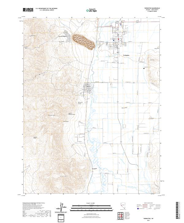 US Topo 7.5-minute map for Yerington NV