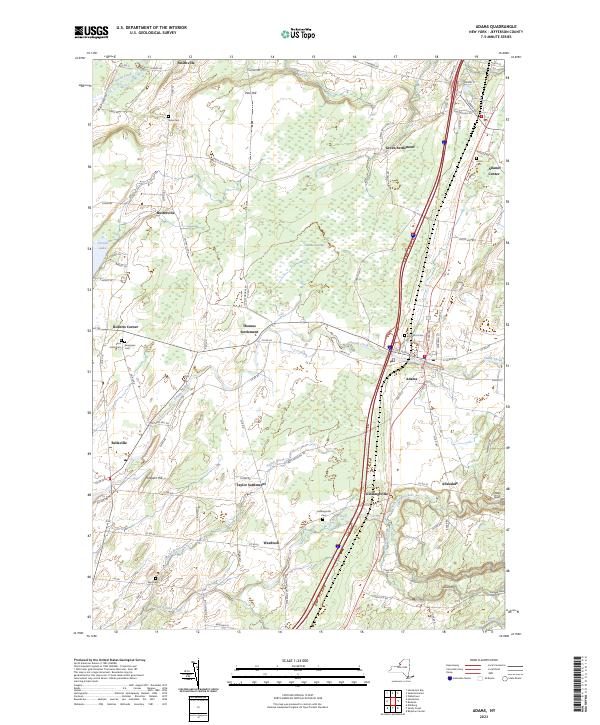 US Topo 7.5-minute map for Adams NY