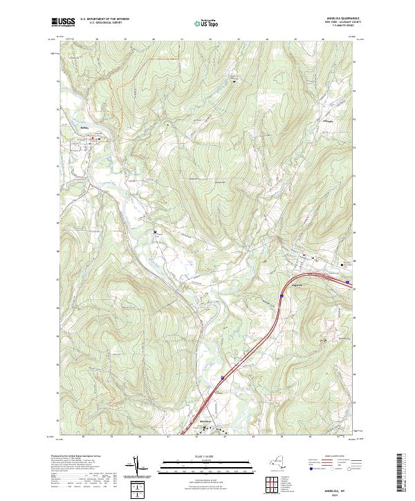 US Topo 7.5-minute map for Angelica NY