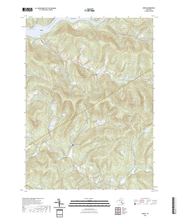 US Topo 7.5-minute map for Arena NY