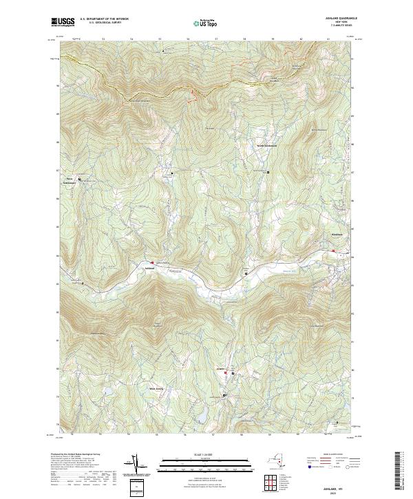 US Topo 7.5-minute map for Ashland NY