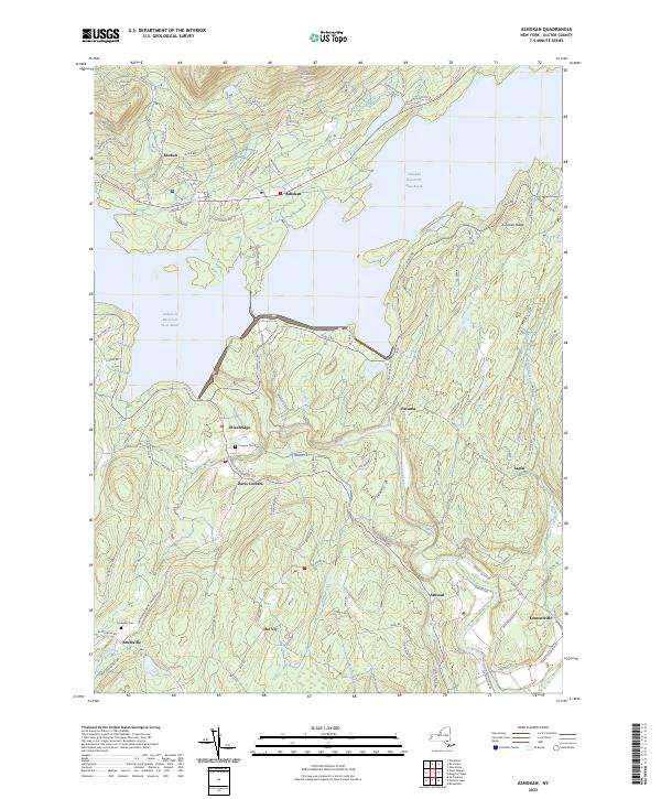 US Topo 7.5-minute map for Ashokan NY