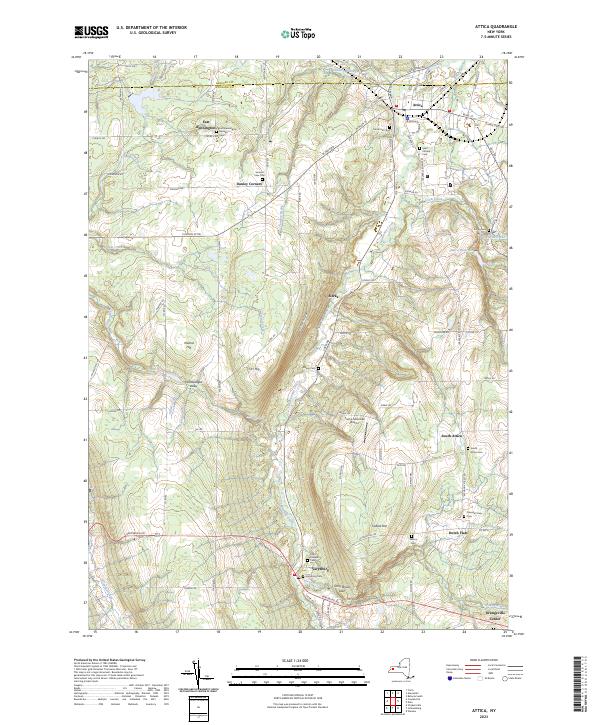 US Topo 7.5-minute map for Attica NY