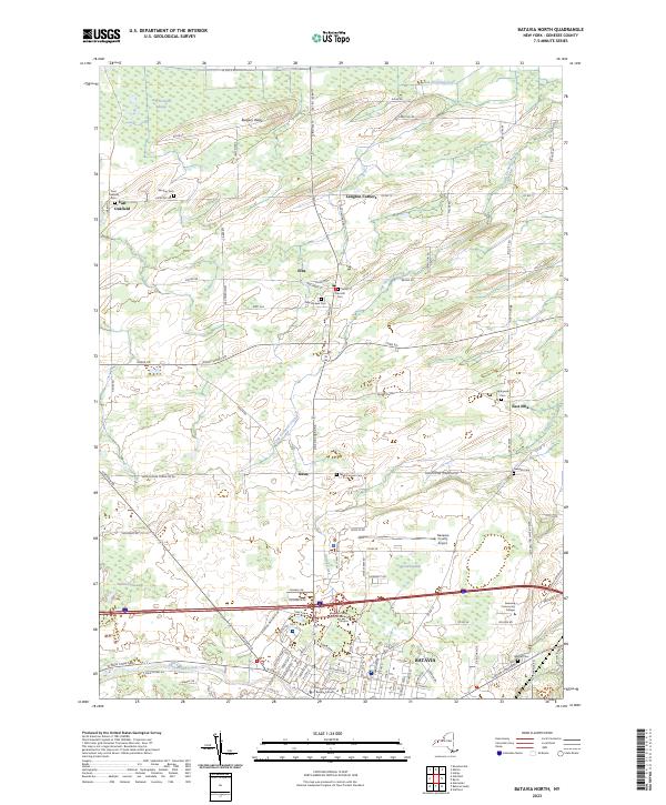 US Topo 7.5-minute map for Batavia North NY