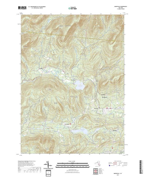 US Topo 7.5-minute map for Bearsville NY