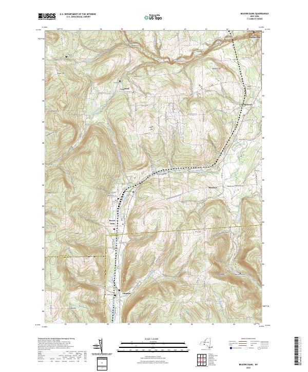 US Topo 7.5-minute map for Beaver Dams NY