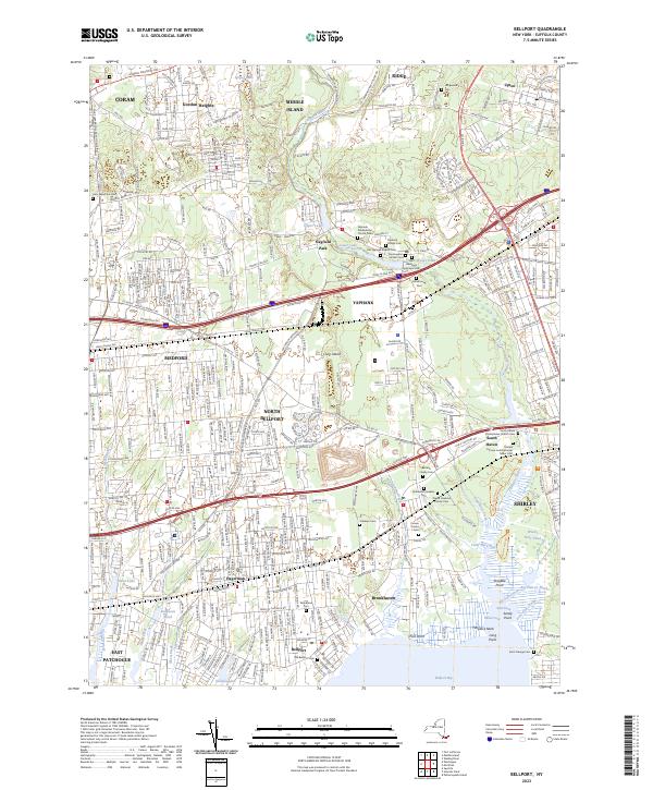 US Topo 7.5-minute map for Bellport NY