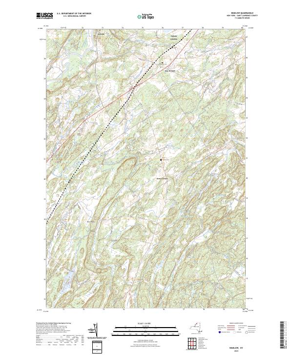 US Topo 7.5-minute map for Bigelow NY