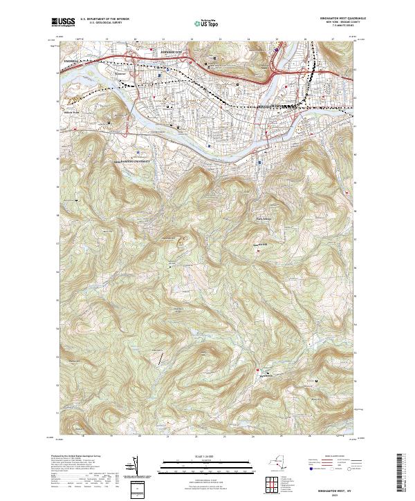 US Topo 7.5-minute map for Binghamton West NY