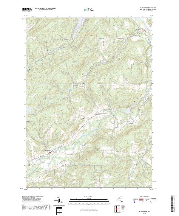 US Topo 7.5-minute map for Black Creek NY