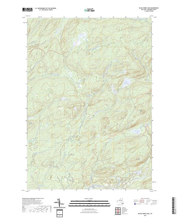 US Topo 7.5-minute map for Black Creek Lake NY