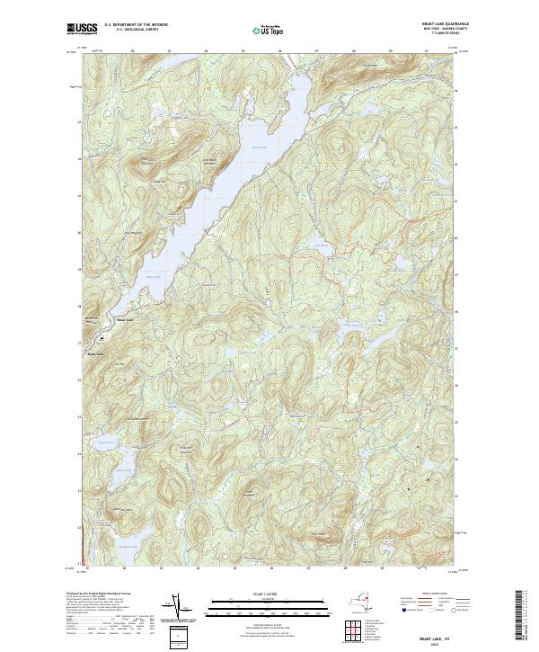 US Topo 7.5-minute map for Brant Lake NY