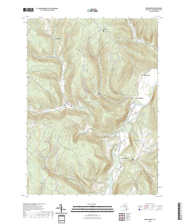 US Topo 7.5-minute map for Breakabeen NY